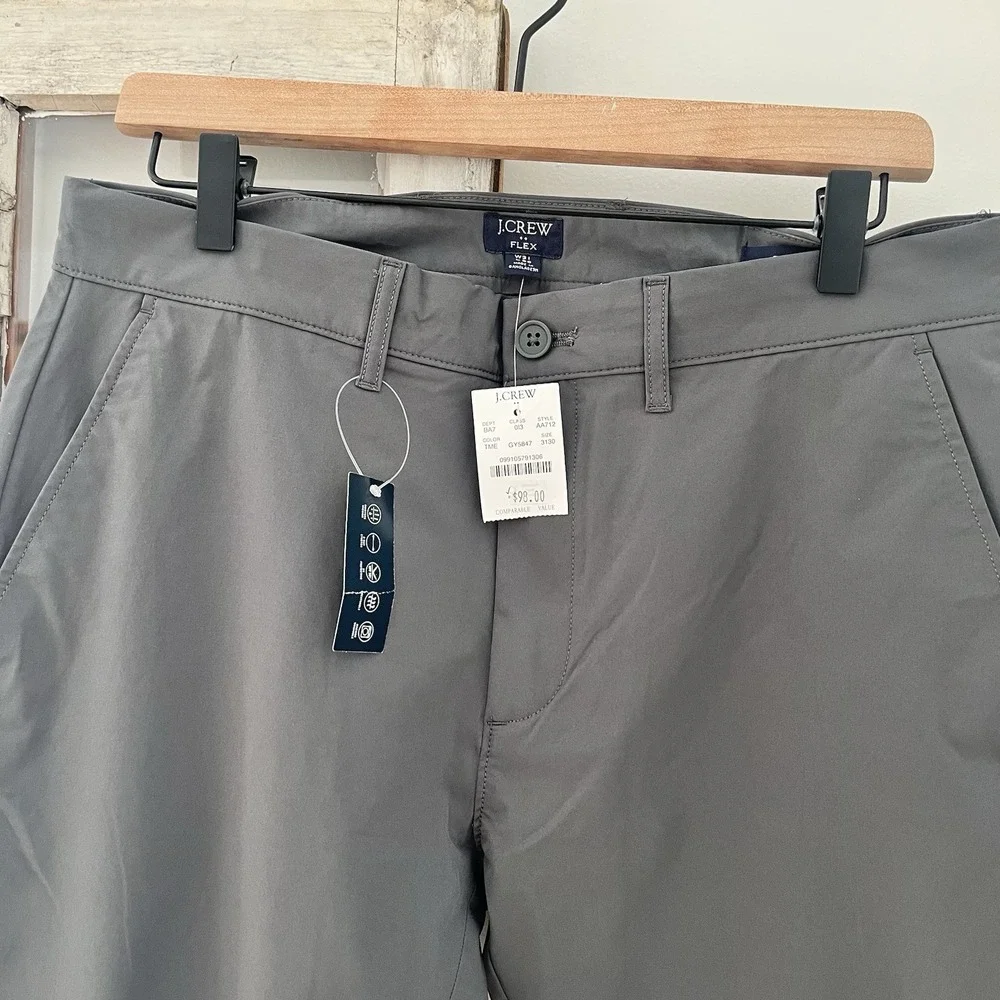 NWT J.CREW Flex‎ Slim Mens Gray Tech Pants Size 31x32